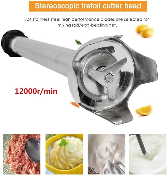 500W Heavy Duty Commercial Immersion Blender - Variable Speed Hand Stick Blender for Soup Smoothie Puree - 250mm/300mm Stick (300mm stirring rod)