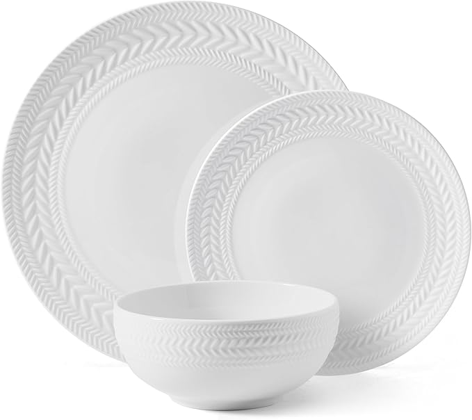 Pfaltzgraff Josephine 24 piece Dinnerware Set Service for 8 White