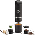 APLUSH Portable Coffee Maker for TravelSelf-Heating Electric Espresso MakerMini Coffee Maker for Camping Hiking OfficeCoffee Machine Compatible with Capsule &amp GroundBlack