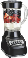 Beach Smoothie Blender with 650W Peak Power Wave Action System 12 Functions 48 oz BPA-Free Jar and Ice Sabre Blades Black (Black)