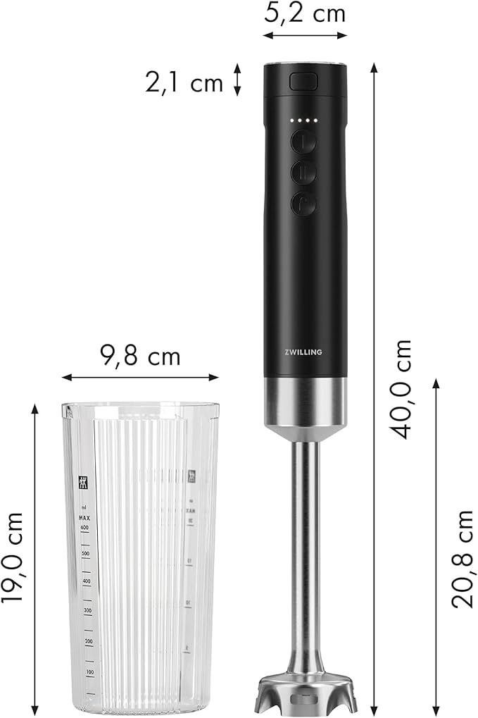 ZWILLING Xtend Cordless Hand Blender and Accessory 4-pc Set (Battery Not Included)