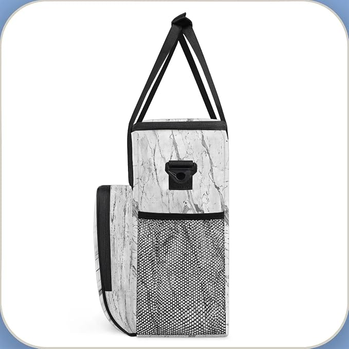 White Marble Coffee Maker Carrying Bag for Keurig K-Mini or K-Mini Plus Storage Portable Coffee Maker Travel Bag