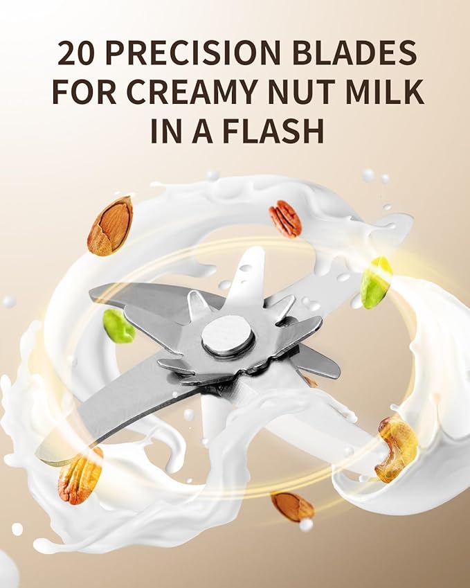 40oz Nut Milk Maker Machine Stainless Steel Soy Milk Maker Homemade Almond Oat Juice Coconut Plant-Based and Non-Dairy Beverages with Self Clean Boil Water Delay Start Keep Warm