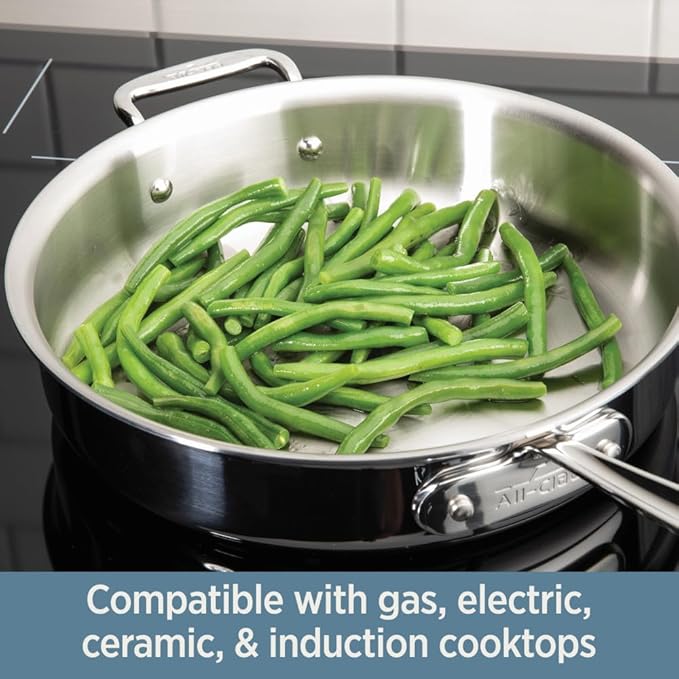All-Clad D3 3-Ply Stainless Steel Cookware Set 10 Piece Induction Oven Broil Safe 600F Pots and Pans &amp HA1 Hard Anodized Nonstick 2 Piece Fry Pan Set 8 10 Inch Induction Pots and Pans Cookware B