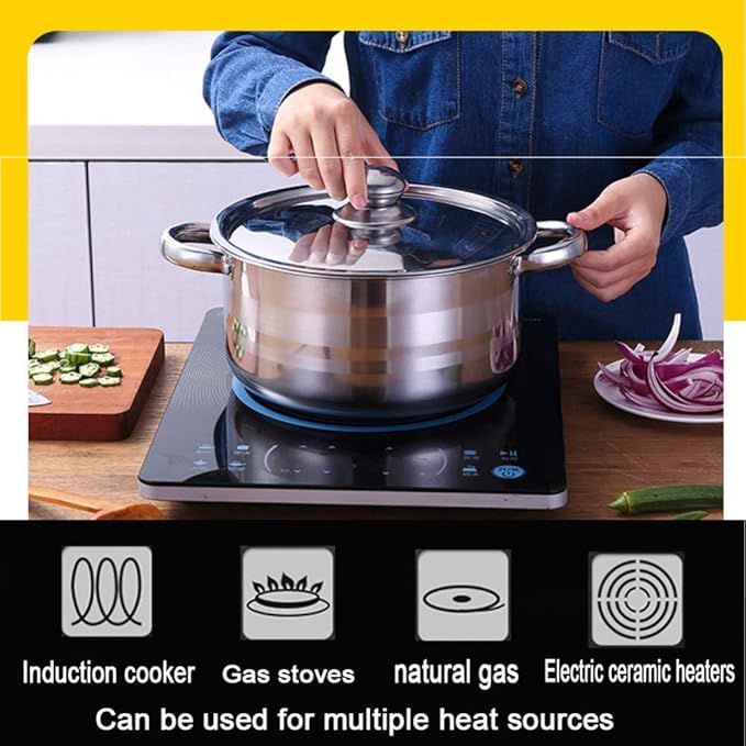 Cookware-Set 5-PieceCooking Pot Set With Full Stainless Steel Lid All Types Of Cookers Induction Gas Ceramic Electric Cookware