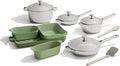Our Place 15-Piece Titanium Pro Cookware &amp Bakeware Set | Tri-Ply Titanium &amp Stainless Steel Nonstick Fry Pans &amp Pots | Ceramic Nonstick Bakers &amp Griddle Pan | Non-toxic PFAS-Free | S