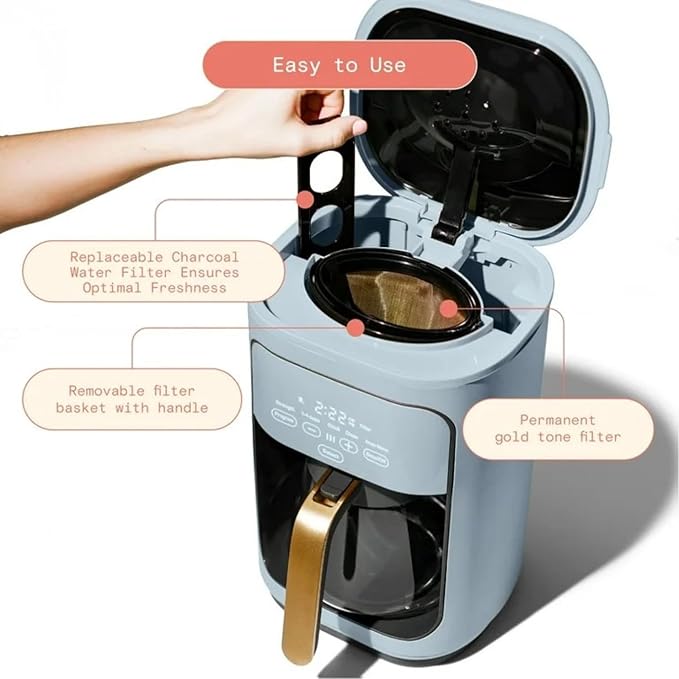 Coffee Maker 14-Cup Programmable Drip Coffee Maker with Touchscreen Controls Auto Shut-Off and Keep Warm Function