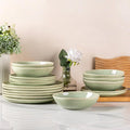 AmorArc Ceramic Dinnerware SetsHandmade Reactive Glaze Stoneware Plates and Bowls SetsHighly Scratch Resistant | Dishwasher &amp Microwave Safe Dishes SetService for 8 (24pc)
