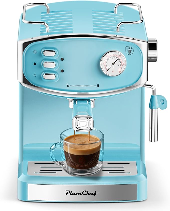 Espresso Machine for home- Professional Compact Espresso Maker with Milk Frother Steam Wand Pressure Gauge &amp 54oz Large Water Tank Low Noise Fast Brewing for Cappuccino Latte