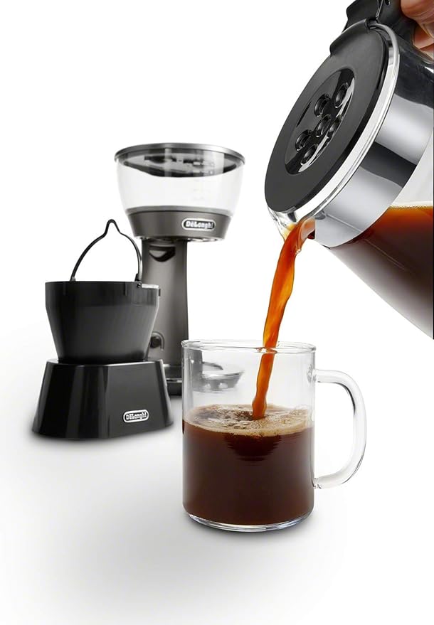 De'Longhi 3-in-1 Specialty Coffee Brewer IcedCoffee Maker (Bold Cold Brew) Gourmet Pour Over Premium Drip SCA GoldenCup Certified Glass Carafe 8-Cup ICM17270