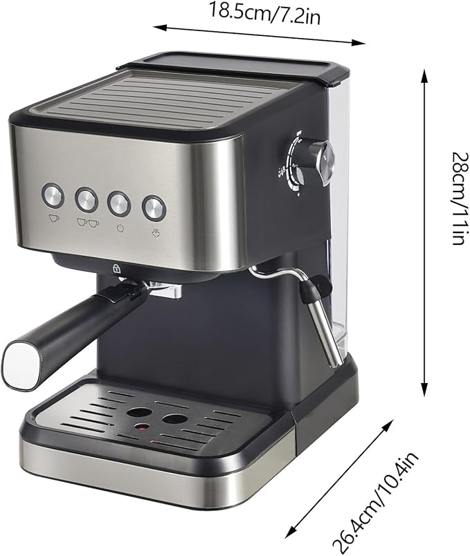 Semi-Automatic Espresso Machine Coffee Maker 1050W Small Drip Coffee Machine Smart Home Kitchen Essentials