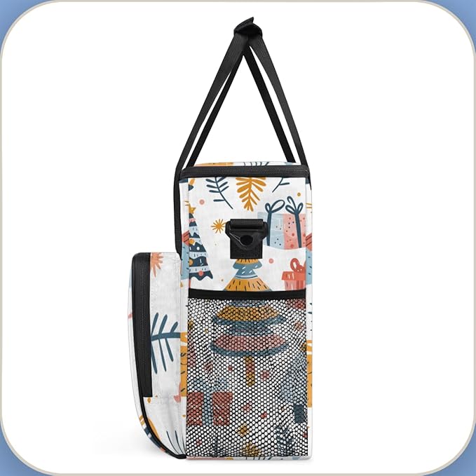 Oil Painting Tree Coffee Maker Carrying Bag Christmas Gift Travel Storage Bag Compatible with K-Mini or K-Mini Plus Single Serve Coffee Brewer Carrying Case with Multiple Pockets &amp Shoulder Stra