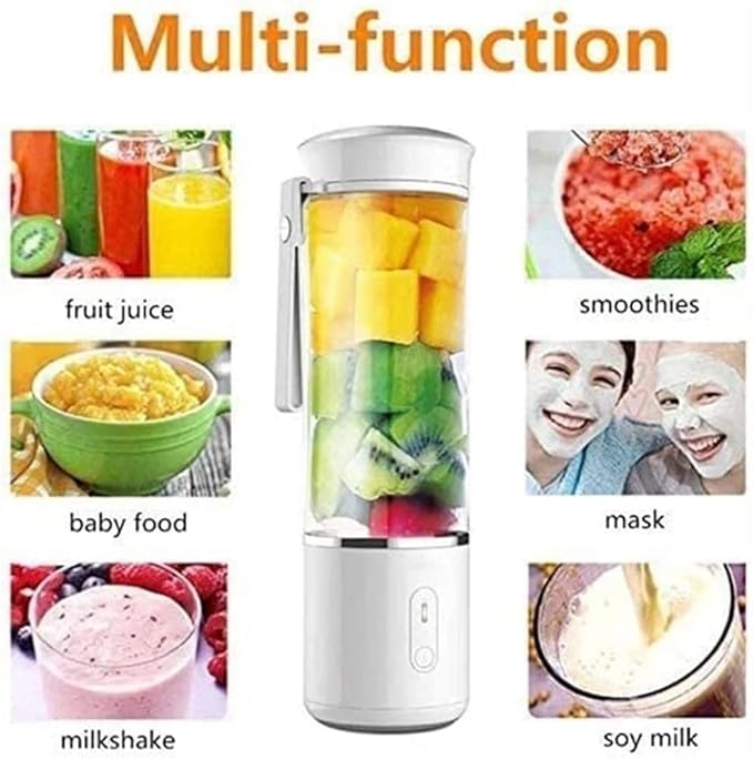 Portable Blender USB Rechargeable Personal Mixer for Smoothie and Shakes Mini Blender with Six Blades Perfect for Baby Food Travel Gym (Size : 1)