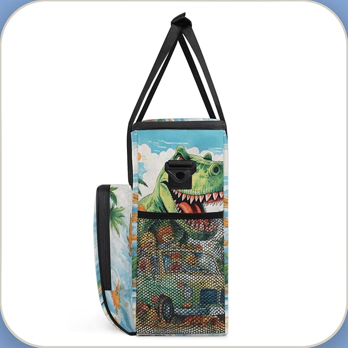 Savanna Animal Coffee Maker Carrying Bag Dino Portable Travel Storage Tote Bag Compatible with K-Mini or K-Mini Plus Single Serve Coffee Brewer Carrying Case with Multiple Pockets &amp Shoulder Str