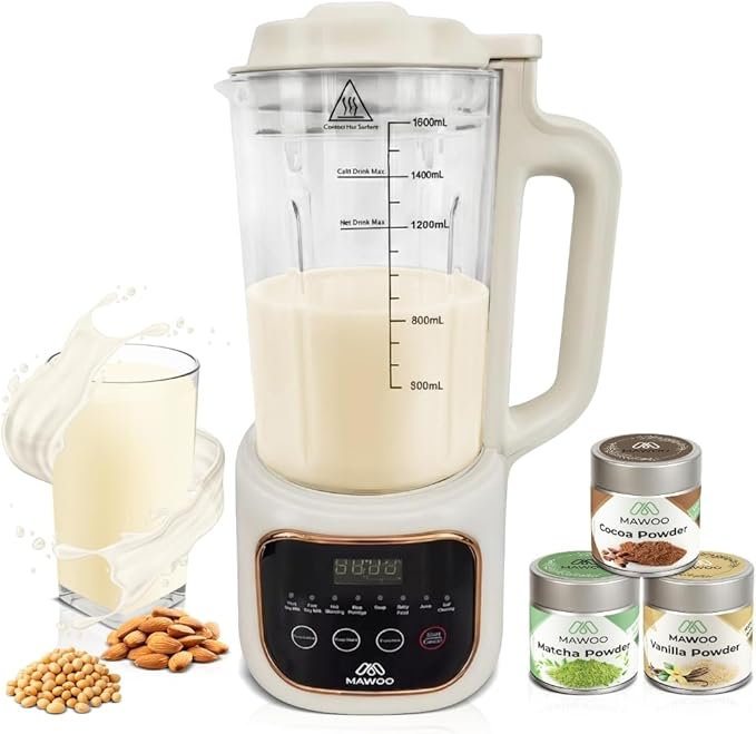 Nut Milk Maker 10-in-1 54 oz Soy Milk Machine with Aroma Boxes Included 35000 RPM Auto Cleaning 24H Delay Start 4H Keep Warm – Almond Oat Cashew Soup &amp More