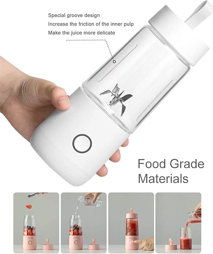 Portable Blender Personal Size Blender for Smoothies Juice and Shakes Mini Blender with Powerful Motor 2000mAh Rechargeable Battery 4 3D Blades for Home Travel Office