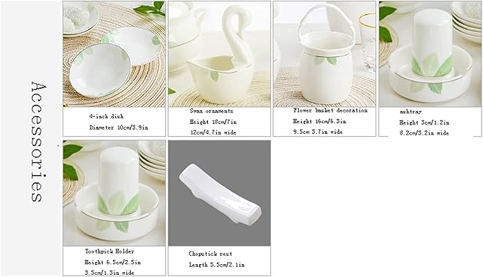Dinnerware Sets Dish Set60-Piece Ceramic Tableware SetKorean Style Simple Tableware Set Ceramic Household Tableware Set