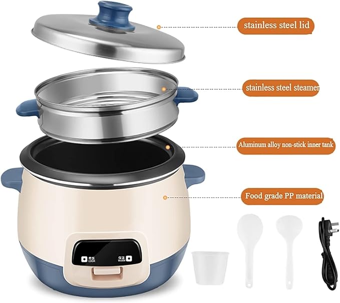 Household Electric Rice Cooker With Steamer Non-Stick Inner Pot Intelligent Insulation Make Rice &amp Steam Healthy Food &amp Vegetables For 1-6 People(3l)