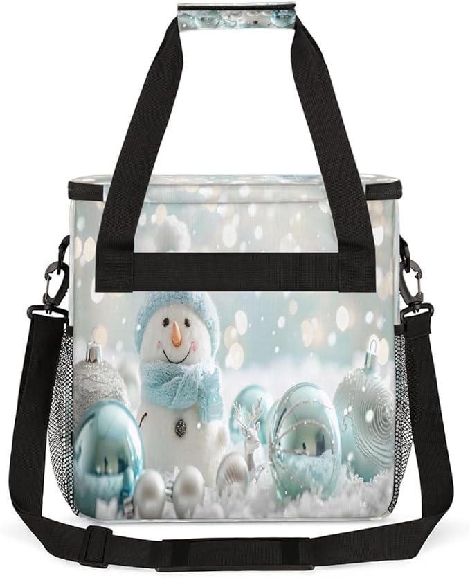 Christmas (743) Coffee Maker Carring Bag Travel Carrying Storage Tote Bag Compatible with Keurig K-Mini or K-Mini Plus Portable Single Serve Coffee Brewer Case with Pockets for K-cup Pods