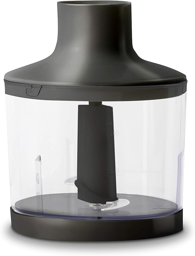 Kitchen Ideas Immersion Hand Blender with Whisk Attachment Measuring Cup &amp Chopper | Heavy Duty Black