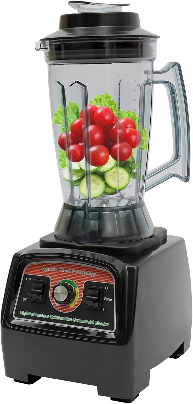 3.9L Small Blender for Kitchen 2800W High Speed Blender and Food Processor Combo 2 in 1 Tabletop Food Blender for Shakes Smoothies Crush Ice Commercial Home Use Black