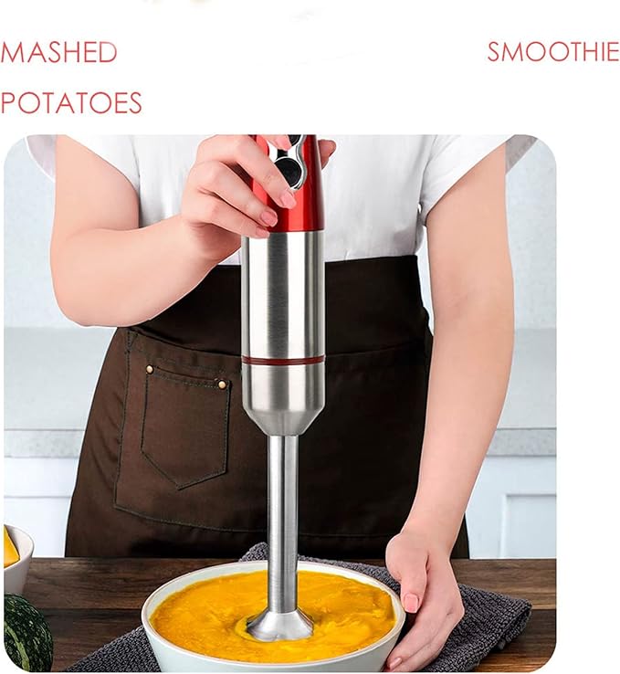 1000W Handheld Blender 12 Speed and Turbo Mode Electric Hand Blender Stainless Steel Immersion Handheld Stick Blender for Soup Puree Baby Food EU Plug