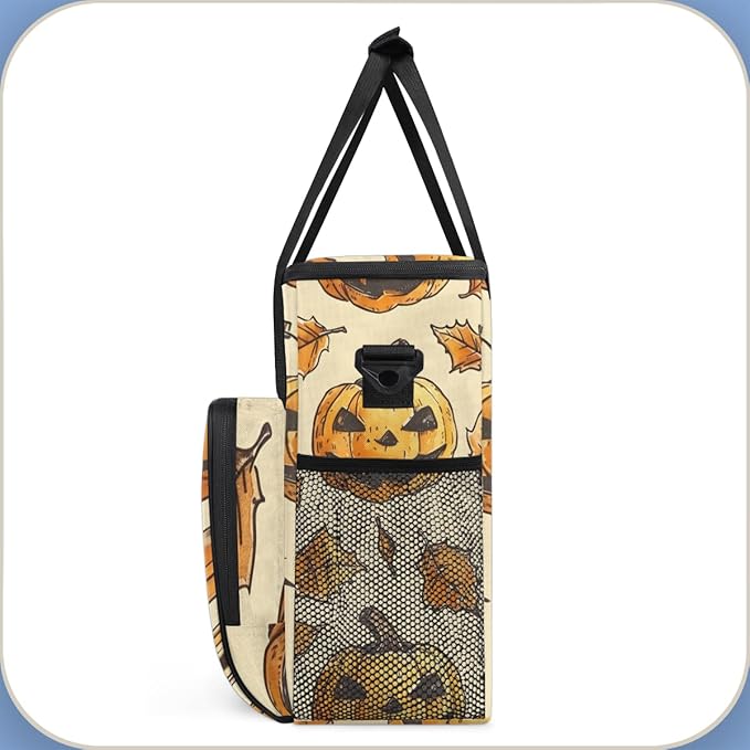 Halloween Pumpkin Coffee Maker Carrying Bag Mystical Pumpkin Travel Storage Bag Compatible with K-Mini or K-Mini Plus Single Serve Coffee Brewer Carrying Case with Multiple Pockets &amp Shoulder St