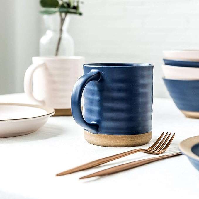 Dinner SetPorcelain Dinnerware Sets 20 Pieces Two-Color Ceramics Dinner Combination Set For Wedding Gifts | 6 Cereals Bowls And 8 Steak Plates Sets With 6 Mug