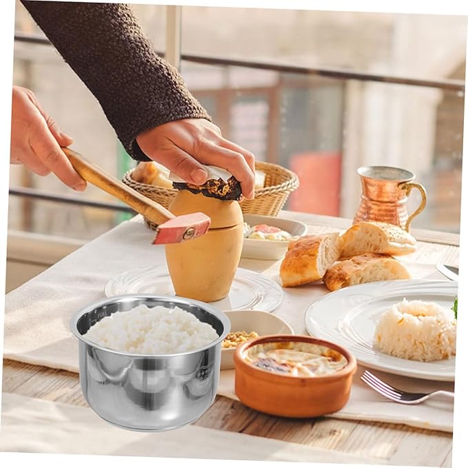Garneck Household Cooker Inner Pot Stainless Steel Rice Cooker Pot Cooking Liner