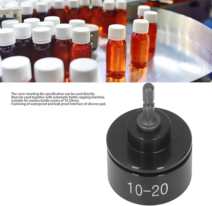 Electric Bottle Capping Machine Bit 10‑20mm / 0.39‑0.79in Good Sealing Bottle Capper Automatic Bottle Capping Machine Accessory for Working (Silicone Pad Outer Diameter: 40mm / 1.57in)