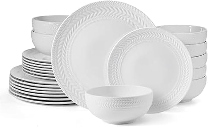 Pfaltzgraff Josephine 24 piece Dinnerware Set Service for 8 White