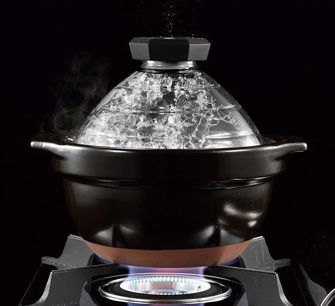 Hario Gohan Gama Glass Lid Ceramic Rice Cooker 3-Cup