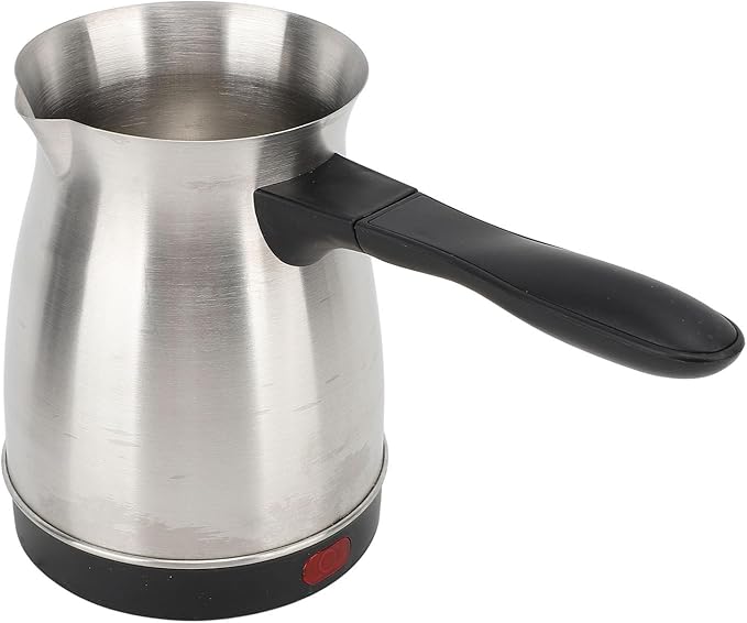 600W Electric Coffee Pot 600ML Stainless Steel Turkish Coffee Maker Kettle with Ergonomic Handle Multi Purpose Even Heating Tea Maker Kettle for Milk Butter 110V US Plug