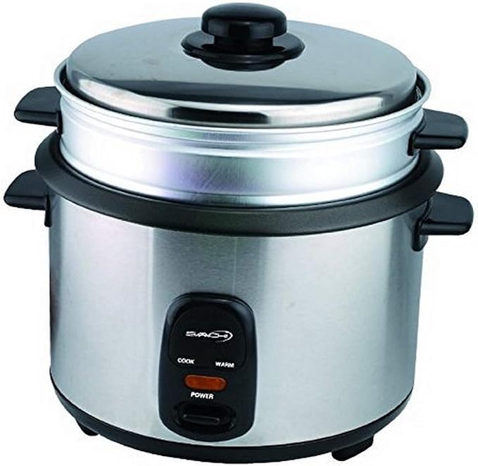 Saachi RC200 Automatic Rice Cooker Large 10 Cup (Uncooked) with Keep Warm Stainless Steel &amp Non-Stick Pot