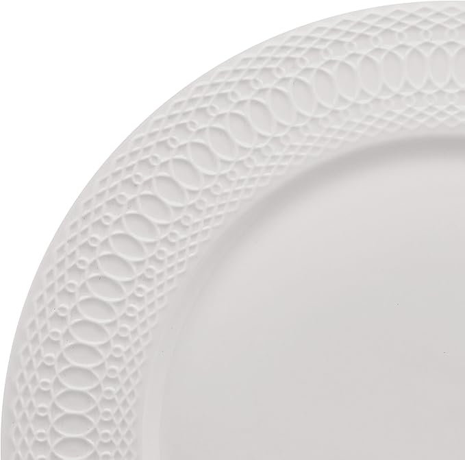 Mikasa Levi 40 Piece Bone China Dinnerware Set Embossed Plates Bowls Chip-Resistant Lightweight Elegant and Durable Service for 8 White