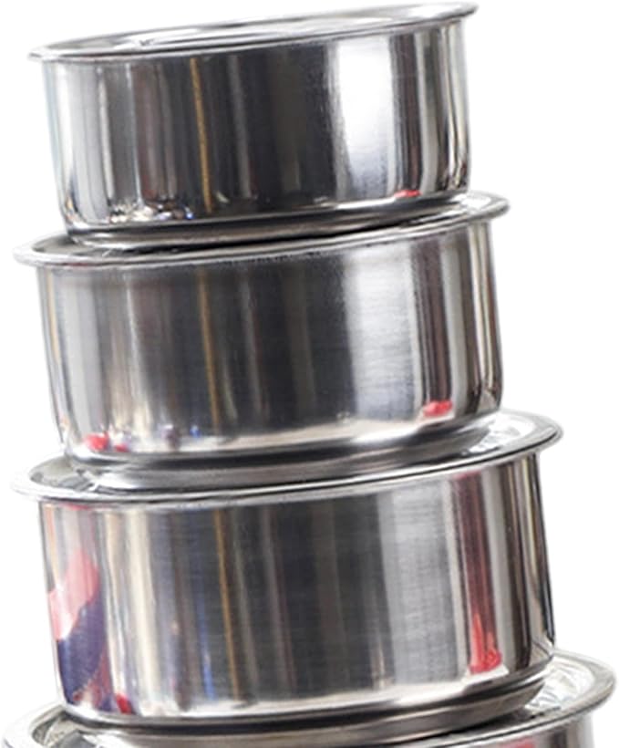 5Pcs Stainless Steel Sauce Pots with Lid Professional Cooking Tools Cookware Kitchen Accessories Kitchenware Stew Pot Set Style B