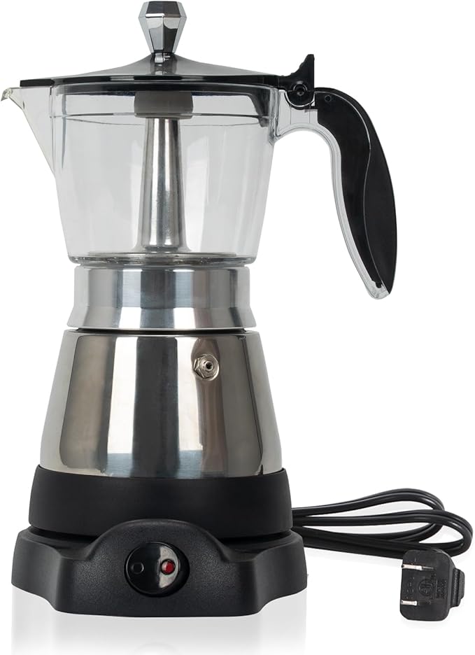 Cafeteras Electricas Modernas Moka Pot Italian Coffee Espresso Machine 6 Cup Cuban Coffee Maker with Detachable Base &amp Overheat Protection Greca Electrica De Cafe Gift for Travel