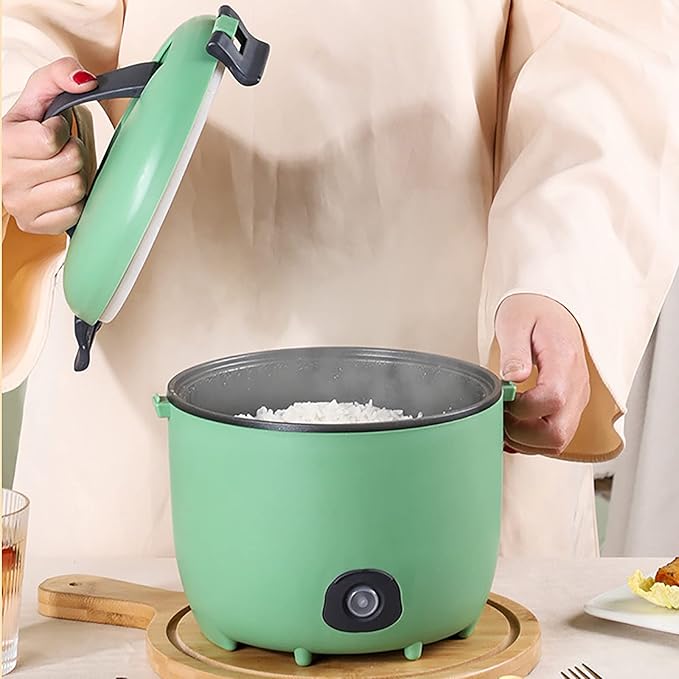 Rice Cooker Mini Rice Cooker 1.8L Multicooker With Removable Non Stick Rice Pot And Keep Warm Function For 1-3 People(Green)