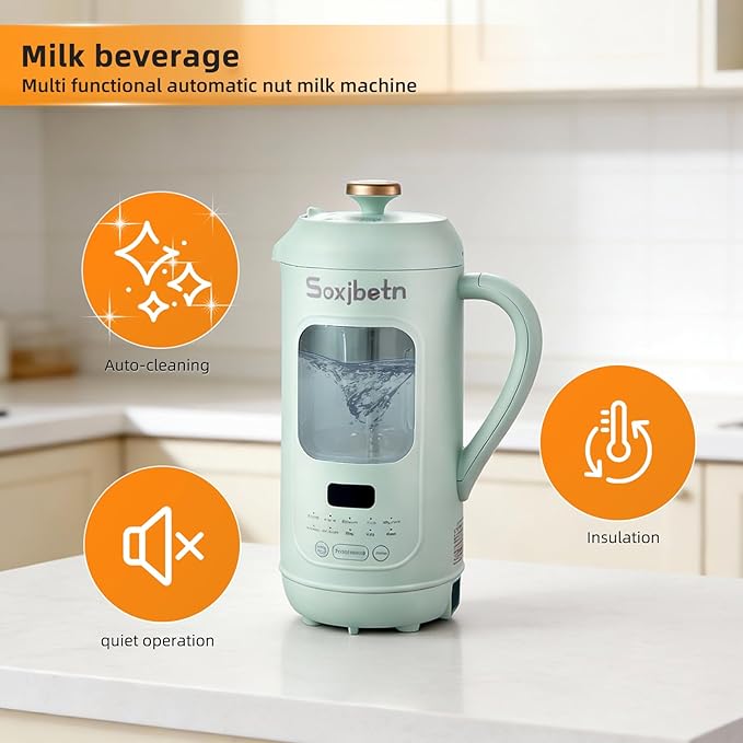 Nut Milk Maker &amp Multi-Function Blender - 1L Large Capacity Self-Cleaning for Almond Milk Soy Milk Smoothie Juice Baby Food Soup &amp More Quiet Design with Visual Window