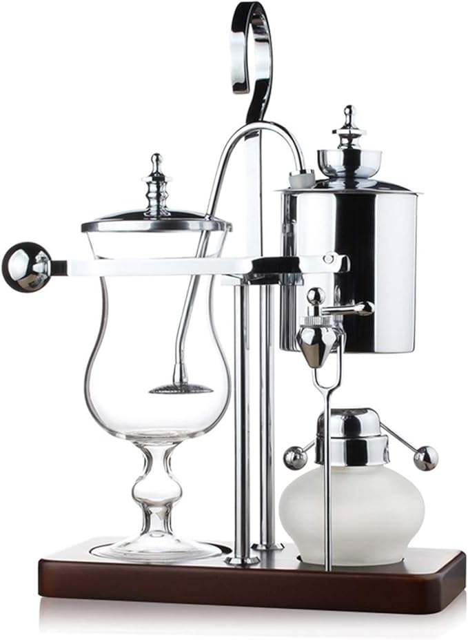 Stainless Steel Siphon Coffee Maker - Manual Drip Filter Espresso and Cappuccino Machine for Home Use Silver(Silver)