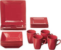 10 Strawberry Street Nova Square 16 pc Dinnerware Set Red