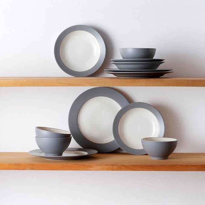 Noritake Colorwave Slate 12-Piece Rim Dinnerware Set Service for 4
