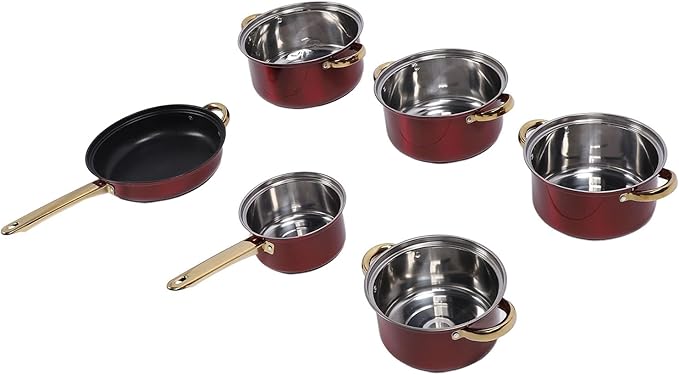 Stainless Steel Pot Set Thick Multifunctional Frying Pans Milk Pans Saucepans Set Kitchen Cooking Cookware Set for Kitchen Stainless Steel Easy to Stack and Store