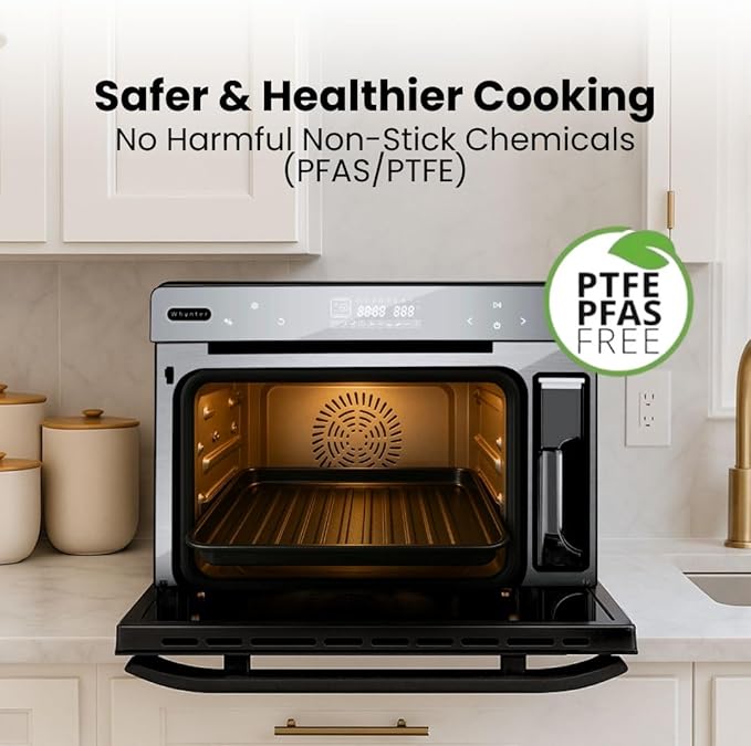Whynter Multi-Function Convection Steam Oven 40 Quart Air Fryer Dehydrator Yogurt Maker 1800W Stainless Steel LED Control Tempered Glass Door