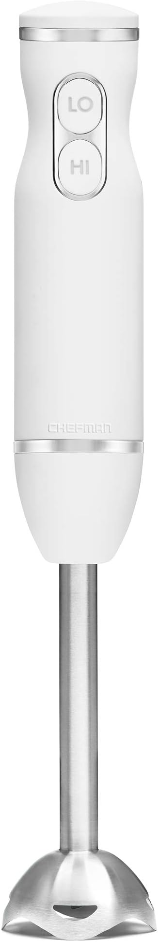 Chefman Immersion Stick Hand Blender with Stainless Steel Blades Powerful Electric Ice Crushing 2-Speed Control Handheld Food Mixer Purees Smoothies Shakes Sauces &amp Soups Ivory