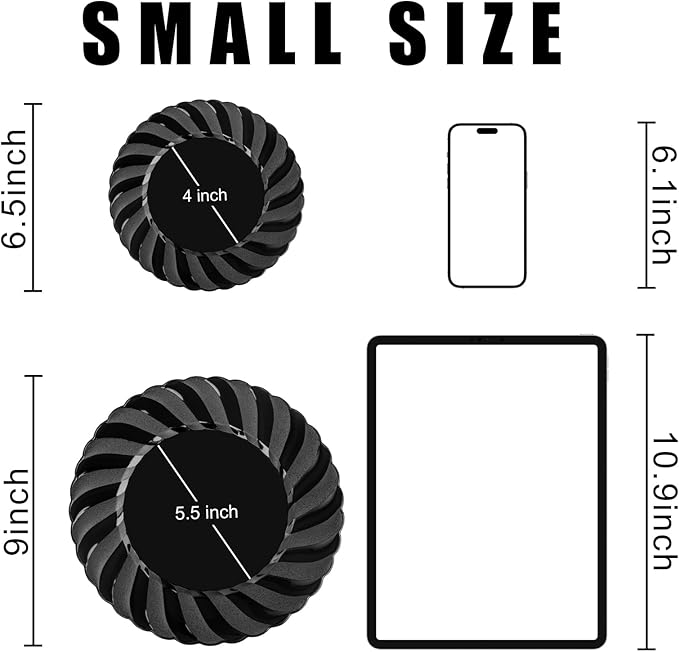 U-QE 100PCS Black Plastic Plates Heavy Duty Black Disposable Plates Including 50PCS 9inch Dinner Plates &amp 50PCS 6.5inch Dessert Plates -Hard Plastic Plates for Party Wedding Bridal Shower