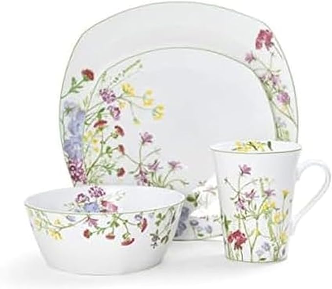 Mikasa Wildflower Garden 16-Piece Dinnerware Set Service For 4
