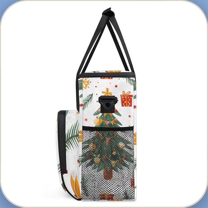 Glitter Tree Coffee Maker Carrying Bag Christmas Gift Travel Storage Bag Compatible with K-Mini or K-Mini Plus Single Serve Coffee Brewer Carrying Case with Multiple Pockets &amp Shoulder Strap