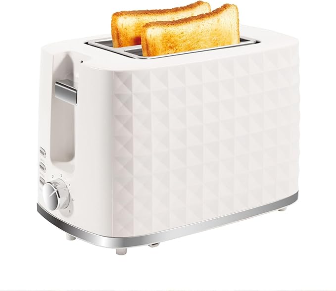 Toaster 2 Slices Toasters Wide Slot Bread Toaster with Cancel Bagel Defrost Function Bagel Toasters with Removable Tray &amp 6 Temperature Settings Beige