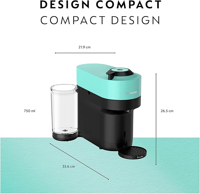 Nespresso Vertuo Pop+ Coffee and Espresso Maker by Breville Aqua Mint